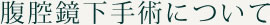 腹腔鏡下手術について